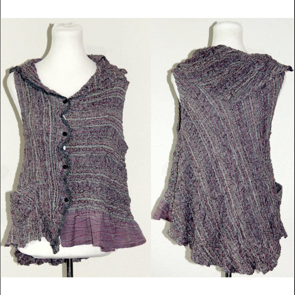 Akihiko Izukura Woven Crinkle Top Wearable Art M L